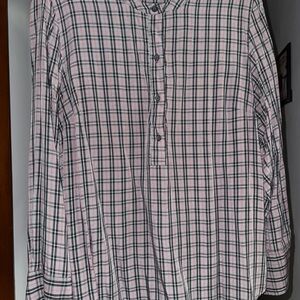 Women’s Pink and Black Plaid Shirt